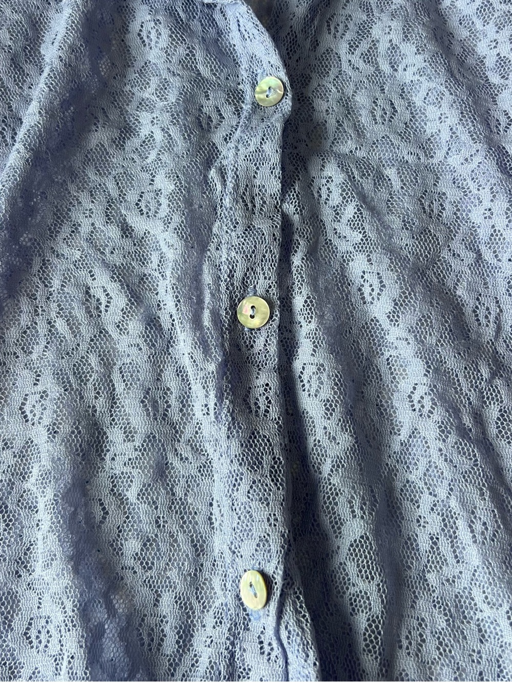 Rabbit Rabbit Rabbit Lavender Lace Button-Front Blouse - Picture 2 of 6
